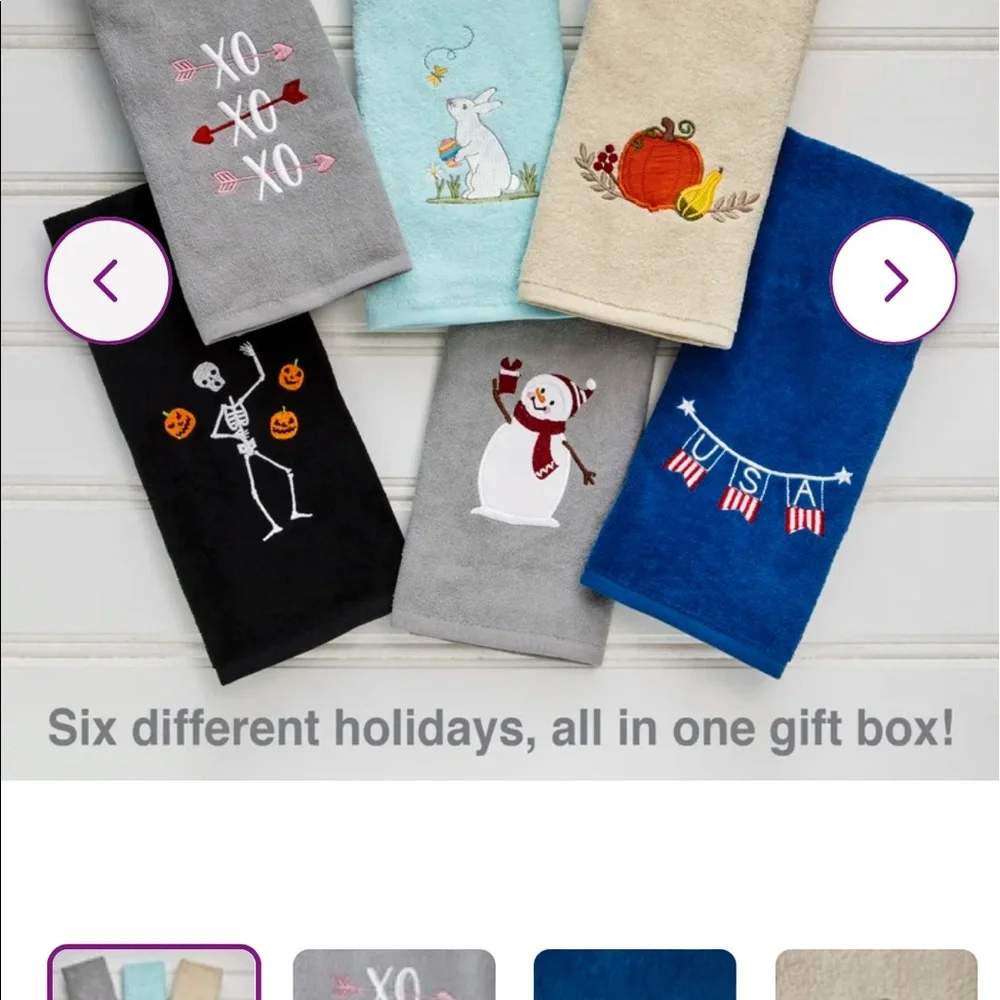 SKL Home Holidays Hand Towels, new in box. Great Holiday gifts!